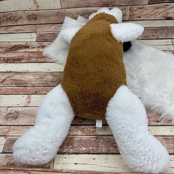 Best Made XL Large St Bernard Laying Down Dog Plush Brown White Floppy Beethoven - Picture 5 of 8